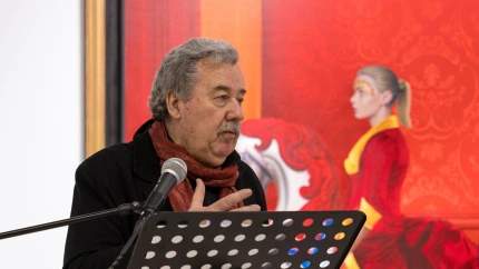 Enrique Jiménez Carrero en la presentación de su última exposición
