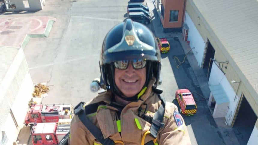David, entrenando en un día normal en el parque de bomberos de Molina del Segura