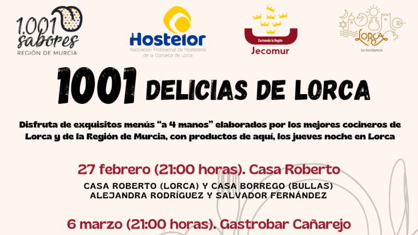 Cartel jornadas "A 4 manos" organizada por HOSTELOR