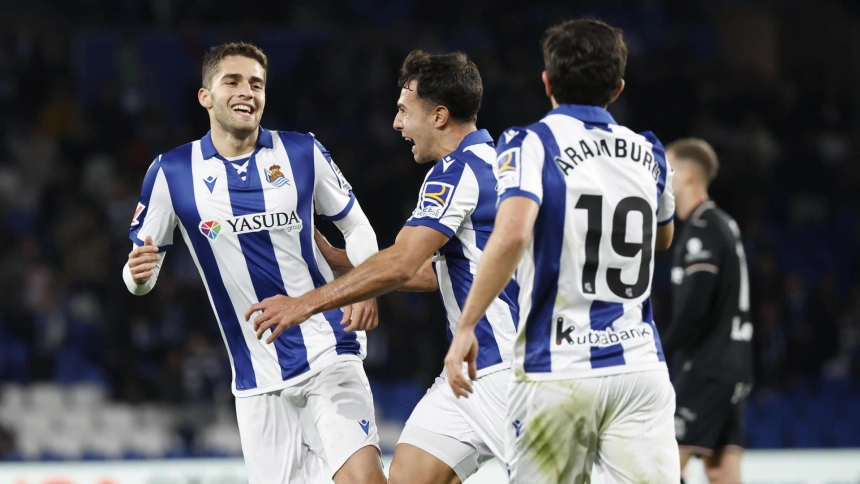 Zakharyan celebra el Real Sociedad 1 - Leganés 0