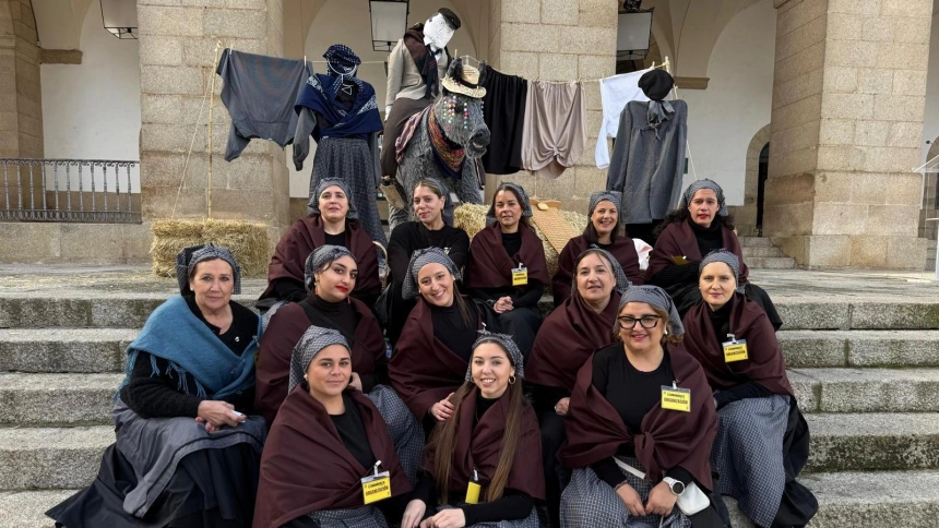 Lavanderas de Cáceres en la Plaza Mayor