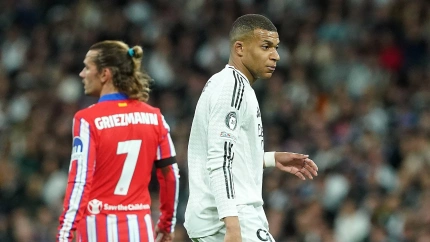Kylian Mbappé no tuvo su día este martes en el Bernabéu ante el Atlético de Madrid.