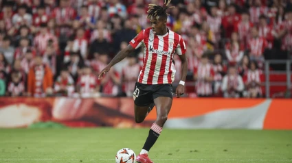 Nico Williams, en el Athletic - Roma de Europa League