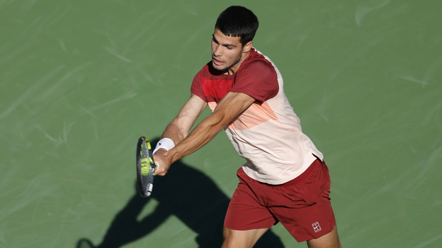 Carlos Alcaraz, durante su partido de semifinales de Indian Wells