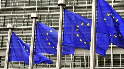Bandera de la Unión Europea en Bruselas