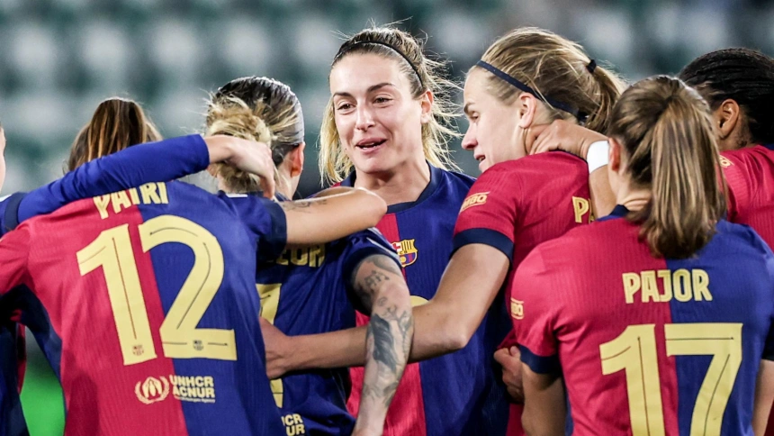 Las jugadoras del Barça celebran el triunfo en Alemania