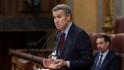Núñez Feijóo durante su intervención en el pleno del Congreso sobre defensa