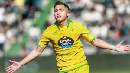 Yeremay celebra su gol con el Deportivo