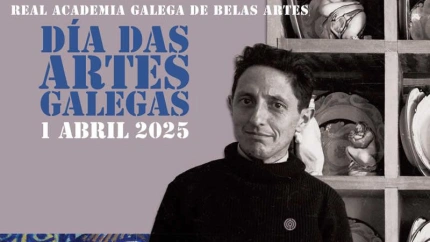 Cartel con motivo del homenaje de la RAGBA a Isaac Díaz Pardo