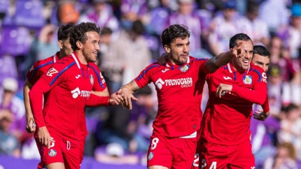 Arambarri celebra el 0-1 del Getafe contra el Real Valladolid