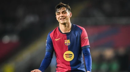 Pedri durante un partido del Barcelona