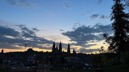 Amanecer de este viernes en Santiago de Compostela