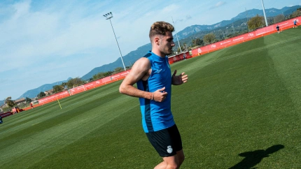 Robert Navarro, durante un entrenamiento en Son Bibiloni