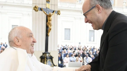 El Obispo de Teruel y Albarracín con el Papa Francisco.