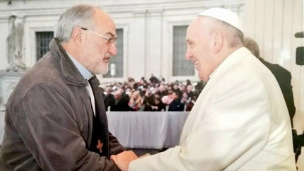 Don Cristóbal López Romero y el Papa Francisco. Imagen de Archivo