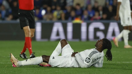 Camavinga se retiró lesionado en el descuento del partido ante el Getafe por lesión.