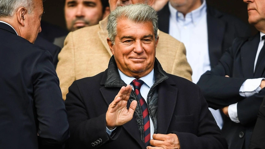 Joan Laporta, en un encuentro del Barça en esta temporada