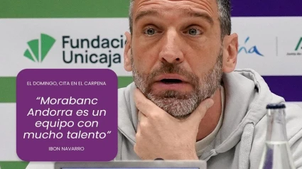 Ibon Navarro esta mañana en la previa del partido ante Andorra de este domingo