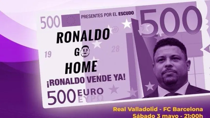 Billetes de protesta de las Peñas del Valladolid contra Ronaldo