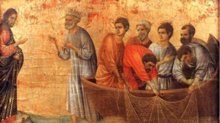 Jesús se aparece a los apóstoles en el lago Tiberiades de Duccio di Buoninsegnan