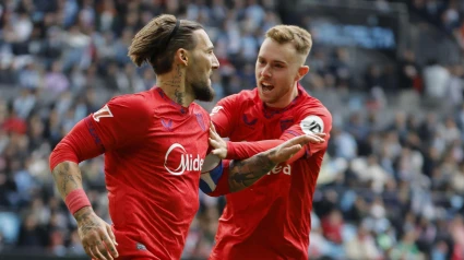 Gudelj celebra su gol contra el Celta de Vigo