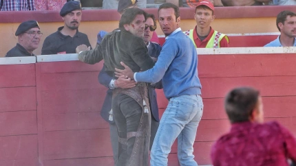 Diego Ventura, tras el percance sufrido en Montijo (Portugal)