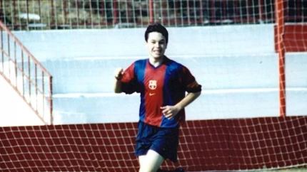 Andrés Iniesta, de niño con la camiseta del Barça