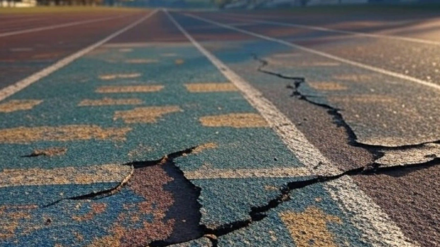 Pista de Atletismo en mal estado