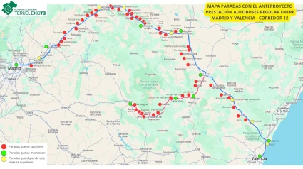 Teruel vuelve a quedarse fuera del mapa: estas son las paradas de autobús que no pasarán por la provincia