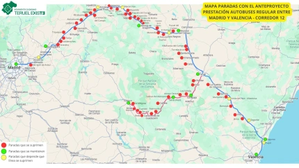 Teruel vuelve a quedarse fuera del mapa: estas son las paradas de autobús que no pasarán por la provincia