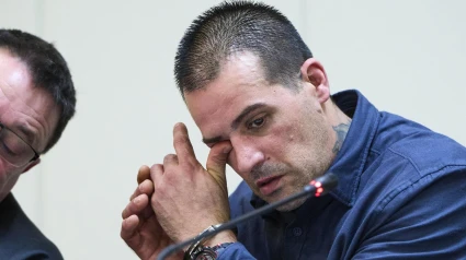 José Reñones, durante el juicio por matar a su pareja y bebé en Liaño de Villaescusa.
