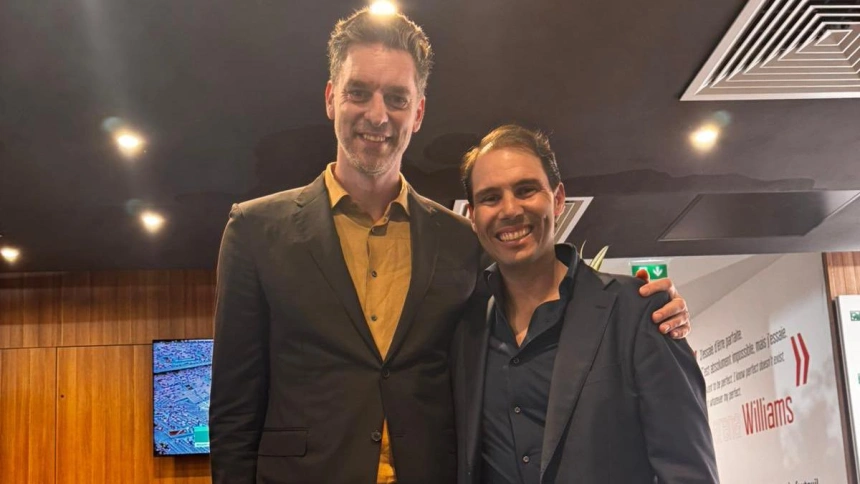 Pau Gasol, con Rafa Nadal