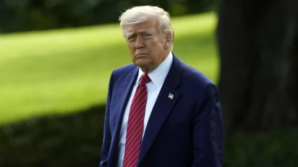 El presidente de Estados Unidos, Donald Trump, parte a bordo del Marine One desde el jardín sur de la Casa Blanca, Washington, D.C.