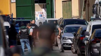 La Guardia Civil investigando en febrero en el polígono del Tarajal (Ceuta)