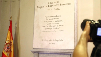 Vista general de la tumba de Miguel de Cervantes en Madrid