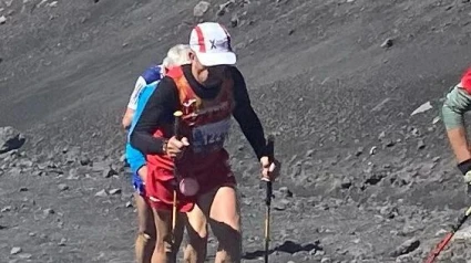 Domingo Pérez, en un momento de la prueba en el Etna