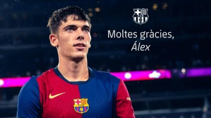 Álex Valle, con la camiseta del Barça