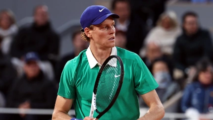 Jannik Sinner, durante el encuentro ante Djokovic