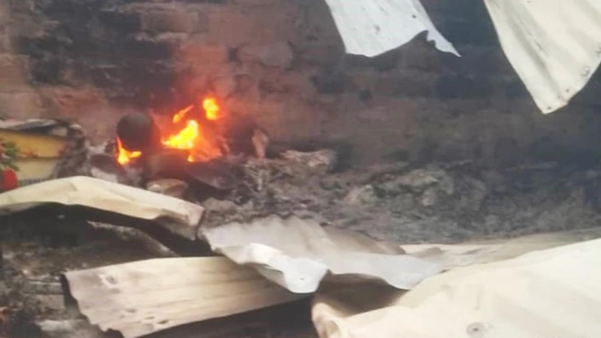 Ruinas tras el ataque contra cristianos en el estado de Beue, en Nigera