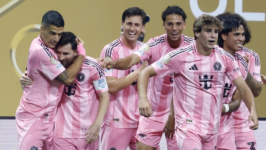 Messi celebra el 2-1 del Inter Miami contra el Oporto