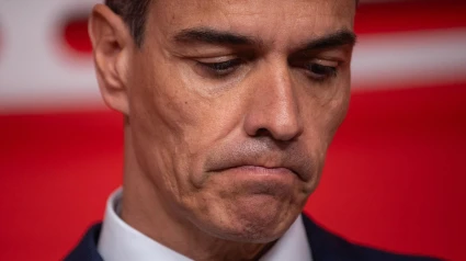 El secretario general del PSOE y presidente del Gobierno, Pedro Sánchez, durante una rueda de prensa en la sede del PSOE
