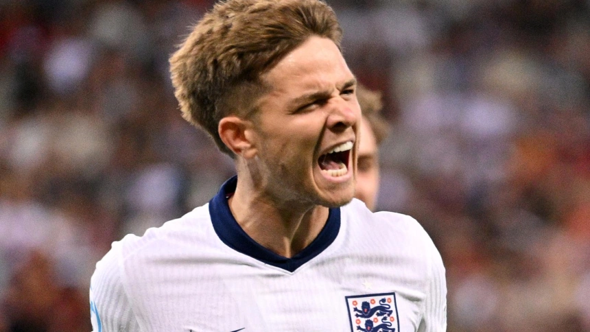 McAtee celebra el 0-1 de Inglaterra contra España