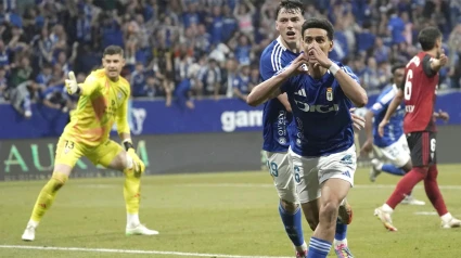Ilyas Chaira celebra el gol contra el Mirandés