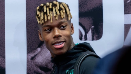 Nico Williams, antes de un encuentro con el Athletic