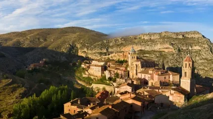 Vista aérea de un pueblo de Teruel