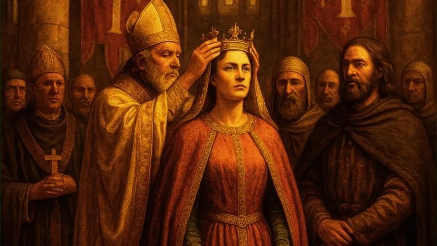 León recrea la coronación de la reina Urraca I en el claustro de San Isidoro