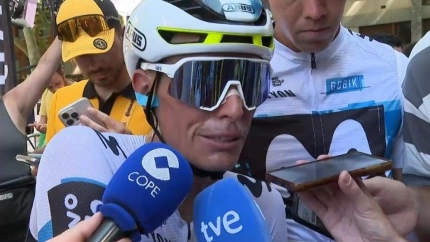 Enric Más tras acabar la 12ª etapa del Tour de Francia