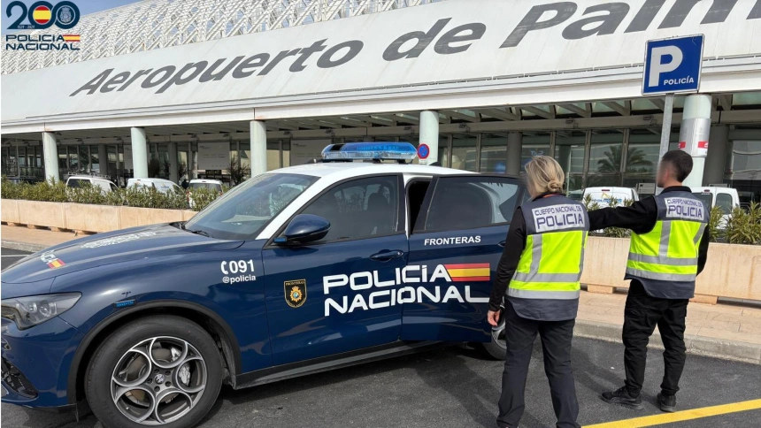 Policía en el aeropuerto de Palma
