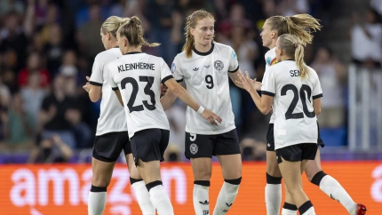 Las jugadores alemanas celebran el gol ante Francia