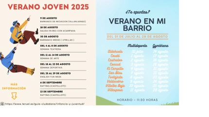 El Ayuntamiento de Teruel propone decenas de actividades para los jóvenes en agosto